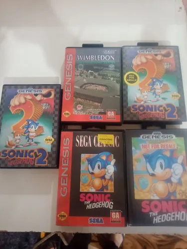 Sonic 1 e 2 original mega drive sega genesis Wimbledon CIB Com manual