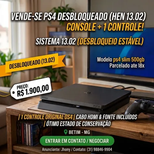 PS4 Slim 500GB Desbloqueado