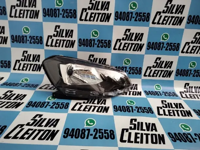 farol direito gol g7 2016 2017 2018 cromado com friso preto novo importado