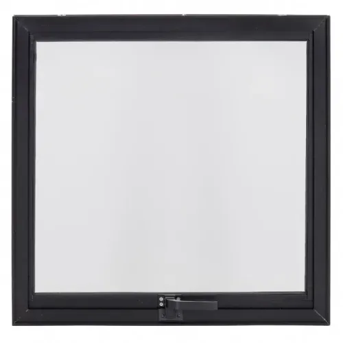Janela Maxim-Ar 60x60 cm - Alumínio Preto Fosco | Vidro Mini Boreal 3 mm