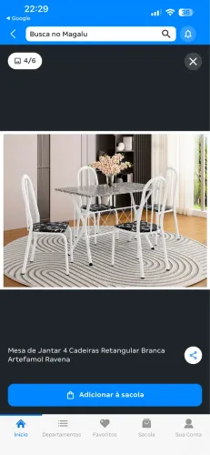  Vendendo mesa de mármore com 4 cadeiras 