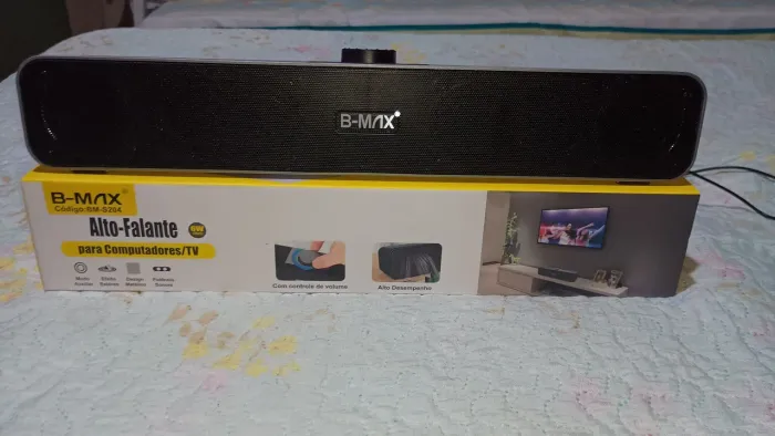 Caixa de som soundbar USB Bmax Para PC e Celular Para Vender Logo