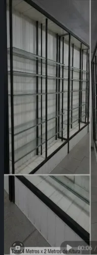 Prateleira Comercial Reforçada com vidros - 4m X 2m ( preço para sair rápido)