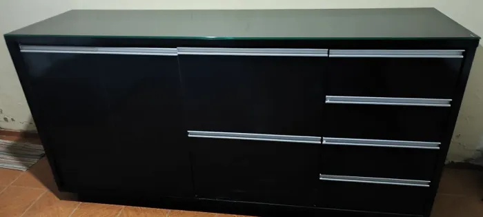 Armário planejado com gavetas Preto Black