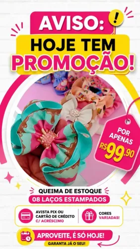 Promoção de LAÇOS de cabelos pra crianças