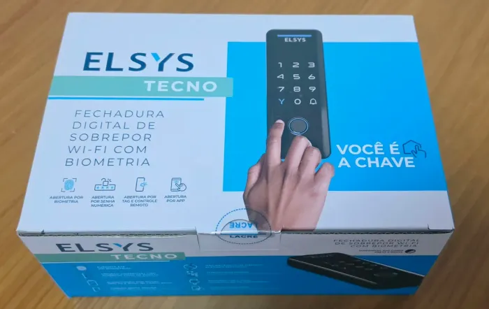 Fechadura Digital de Sobrepor, Abertura por senha ou tag, Tecno, Preta, DS4100V, Elsys