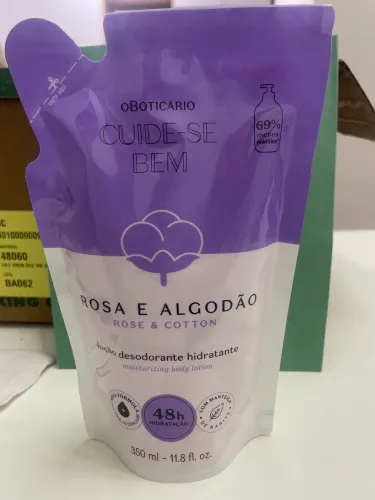 Rosa e algodão Boticário Refil, 350ml