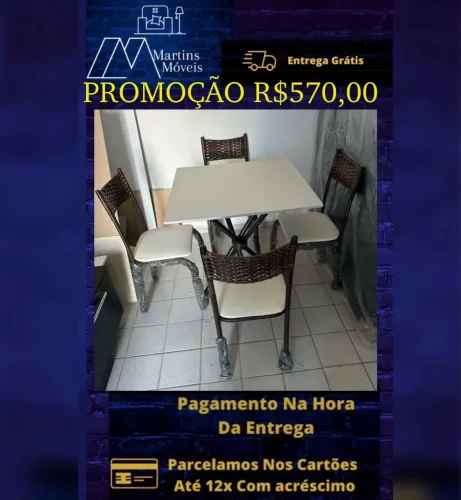 GRANDE PROMOÇÃO MESA 04 CADEIRAS ENTREGA GRÁTIS ACEITA CARTÃO.