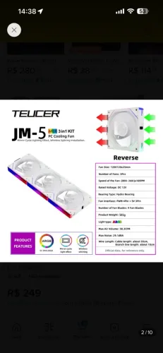 FANS UNIFAN REVERSE PC GAMER