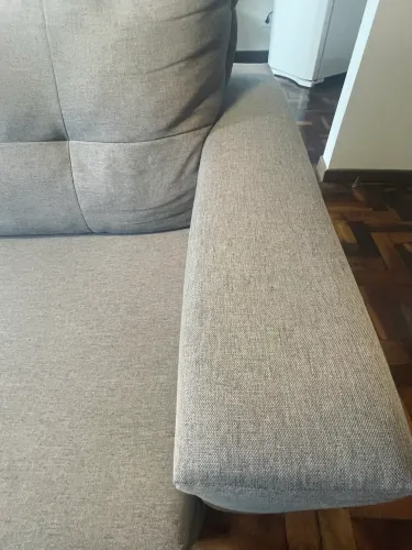 Sofá retrátil 2 lugares linho cinza