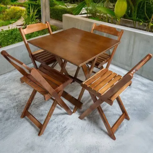Conjunto mesa e cadeira dobrável direto da fábrica