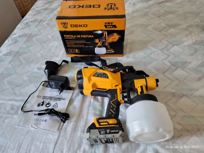 PISTOLA DE PINTURA À BATERIA 20 V - DEKO