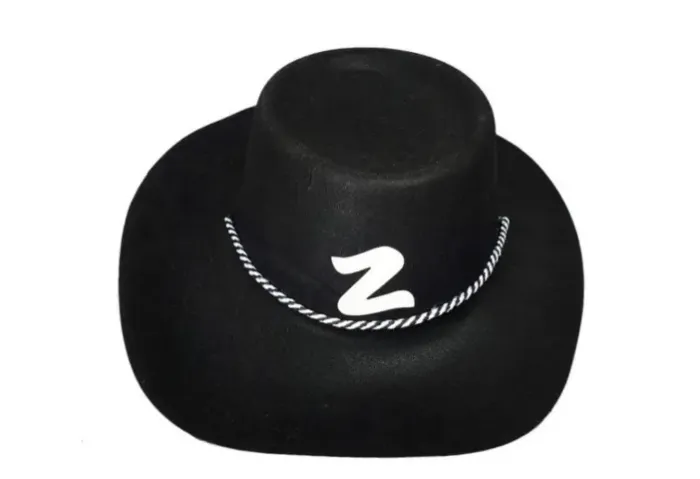 Chapéu Zorro Adulto PVC Preto