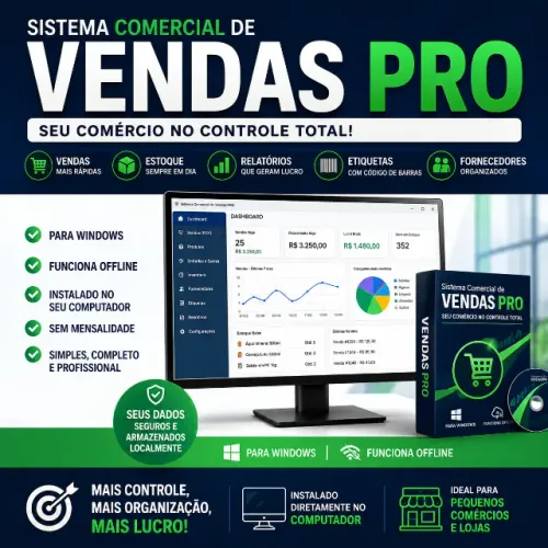 Sistema PDV Completo para Loja - Vendas, Estoque e Caixa