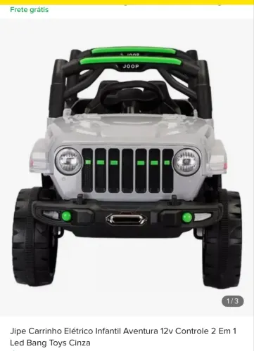 Carrinho Elétrico Infantil Jeep 12V + Controle Remoto + Bateria Nova Reserva