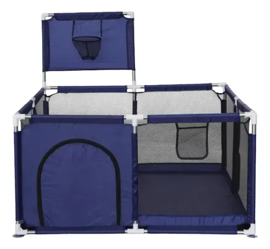Cercadinho / Chiqueirinho Para Bebe Infantil  Basquete Playground Criança Cor Azul