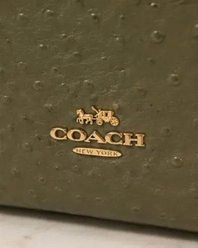 Bolsa Coach couro verde-oliva tiracolo original
