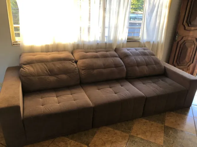 Sofá retrátil 3 lugares grande