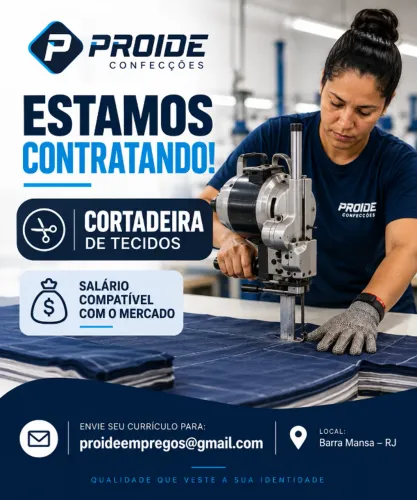 Contrata-se cortadeira / cortador de tecidos