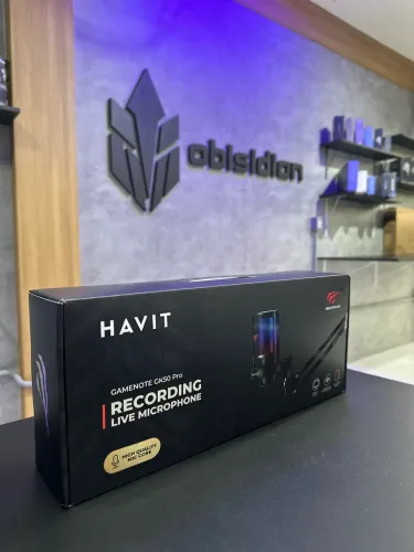 MICROFONE GAMER HAVIT GK50 PRO PRETO NOVO.