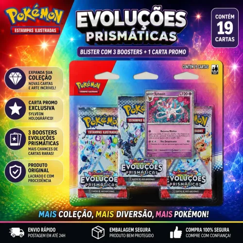 Blister Triplo Evoluções Prismáticas - Pokémon TCG Original