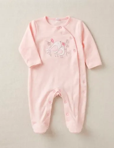 Macacão infantil menina Passarinho Rosa