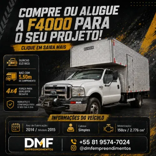Ford F4000 4x4 Baú Fechado - Venda ou Aluguel | Recife PE