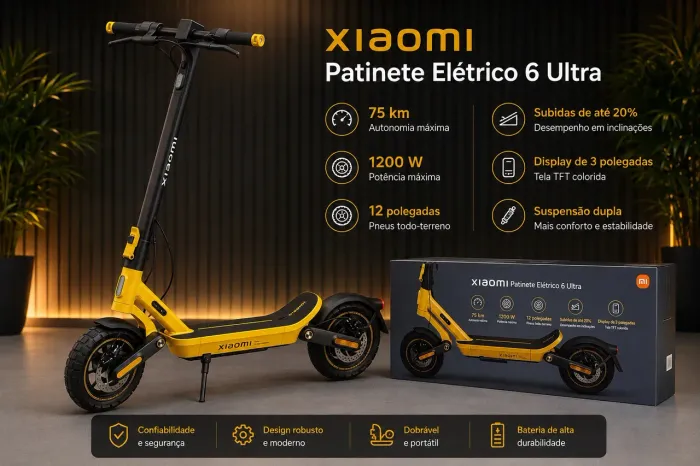Xiaomi Electric Scooter 6 Ultra 1200W | 75km | Novo
