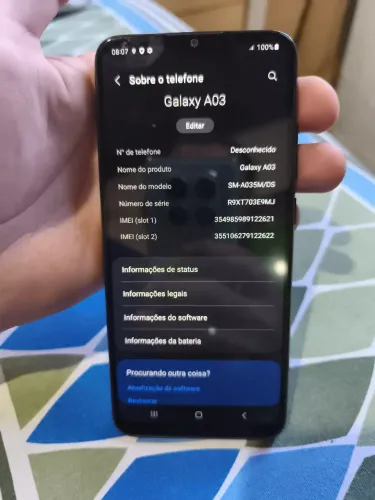 Vendo Galaxy A03 semi-novo 