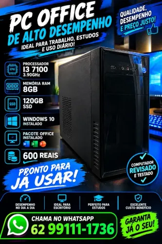 Cpu I3 7100 com 8GB Memória 120GB Ssd
