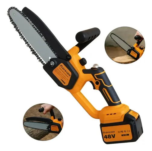 Motosserra Elétrica Bateria 48V Oivida Compacta Brushless 2 Baterias Luvas