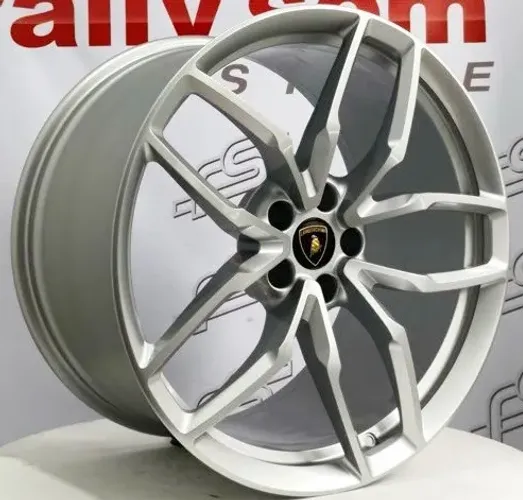  Jogo de Roda Lamborghini Huracan Spyder Original Prata Brilhante 5x112 - 20x8,5 e 20x11 O