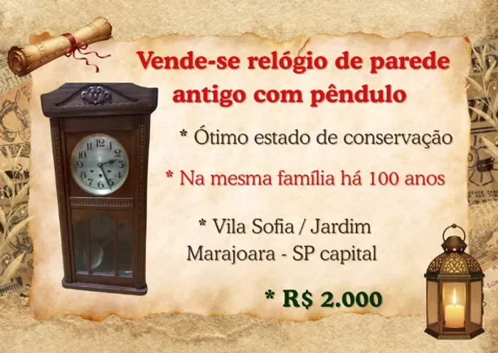 Relógio de Parede Antigo