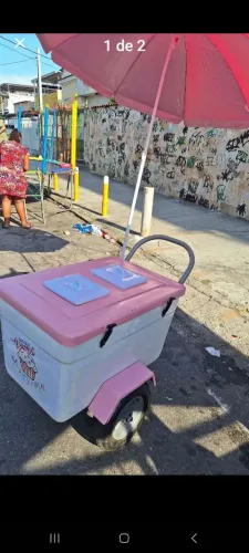 Carrinho de sorvete com 2 compartimentos, gelo x.