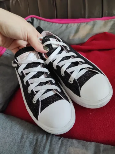 Tênis ALL star plataforma com brilho