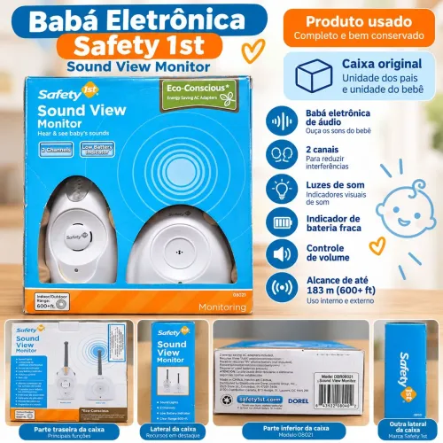 Babá Eletrônica Safety 1st Sound View Monitor - Completa