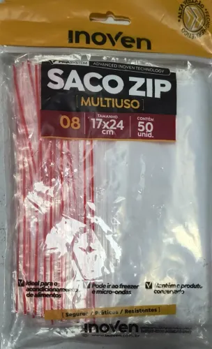 Lote 005 Saco Zip Multiuso 17x24 50 Unid Inoven