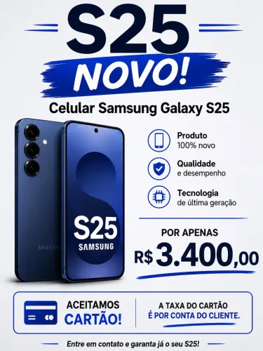 Samsung Galaxy S25 256GB - Azul Marinho - NOVO