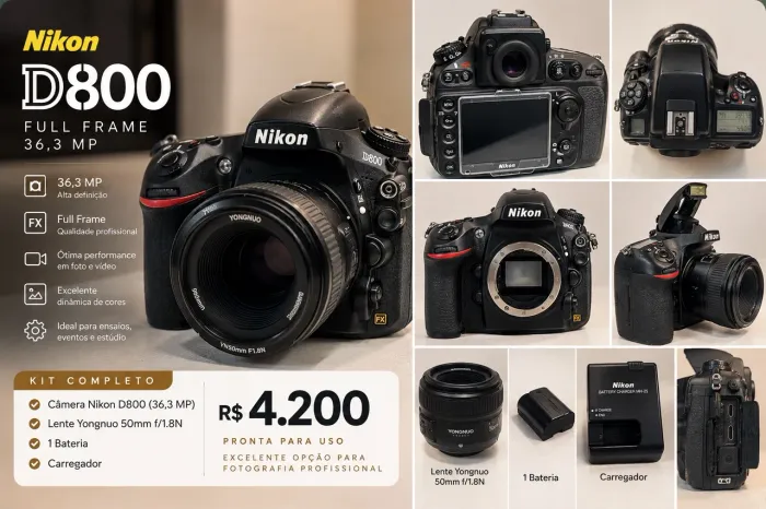 Nikon D800 Com Lente - pronta pra uso