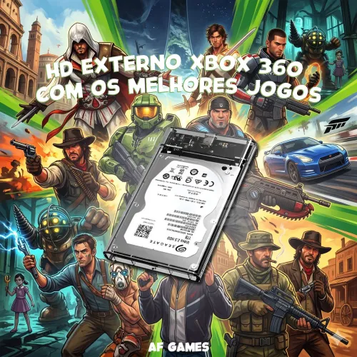 HD Externo com 50 Jogos para Xbox 360 - Aceito cartão até 12x