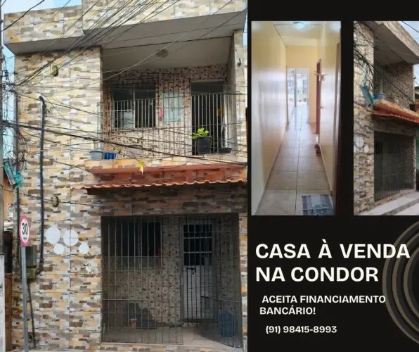 Sobrado à Venda na Condor, Belém! 3 Quartos, Reformado, Aceita Financiamento. R$ 350 Mil