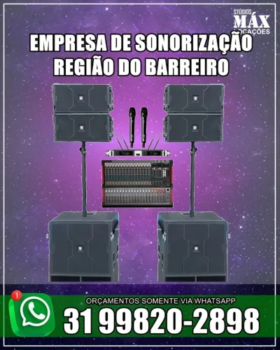 Empresa de sonorização região do barreiro BH