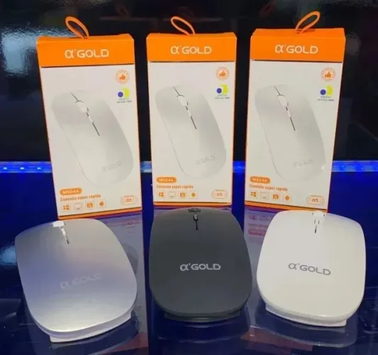 Mouse Sem Fio Gold MS-04, recarregável já com adaptador Bluetooth