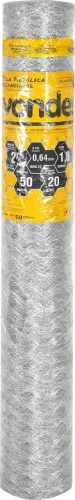 Tela metálica hexagonal, galinheiro, malha 2", 23 BWG x 1,5 m, com 10 m, VONDER