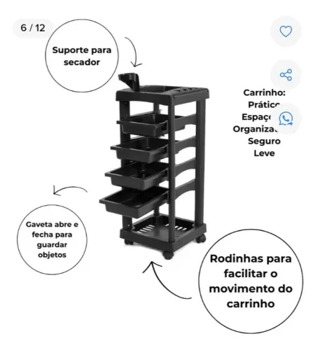 Carrinho auxiliar multiuso