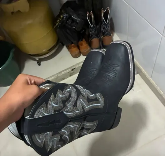 Bota texana puro couro