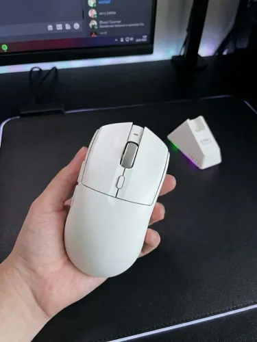 Mouse Ajazz 139 cor branca RGB novo na caixa mouse gamer