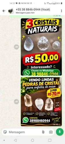 Vendas de cristais lapidados para meza e chaveiro
