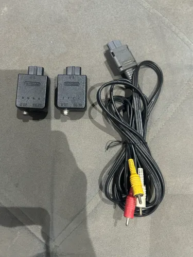Cabo av original + 2 adaptador rf Nintendo