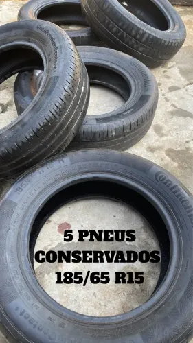 Vendo 5 pneus conservados 185/65 R15 Continental e Evo